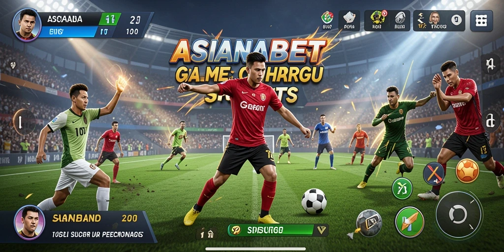 Tampilan antarmuka ASIANABET yang dinamis saat gameplay olahraga.