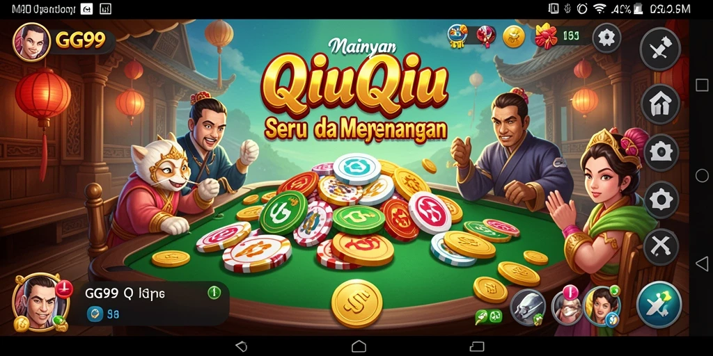 Screenshot gameplay GG99 yang menunjukkan aksi QiuQiu yang seru.