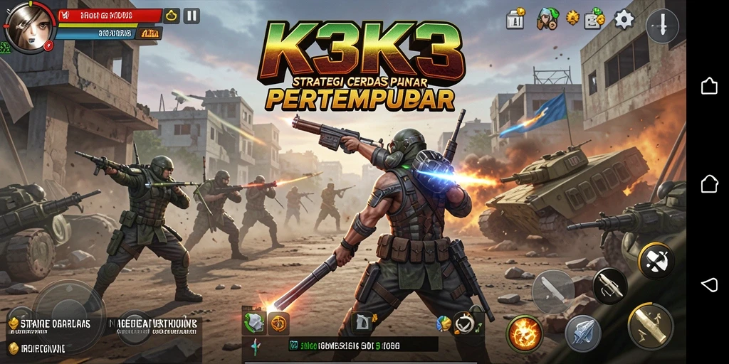 Screenshot gameplay K3K3 menampilkan aksi strategis yang mendebarkan.