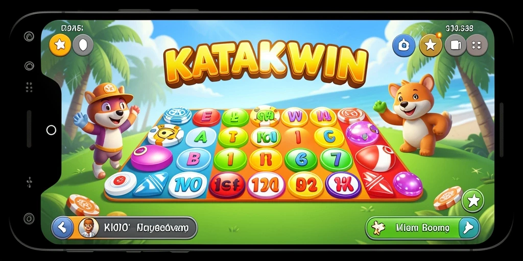 Tangkapan layar gameplay KATAKWIN menunjukkan suasana seru permainan Bingo.