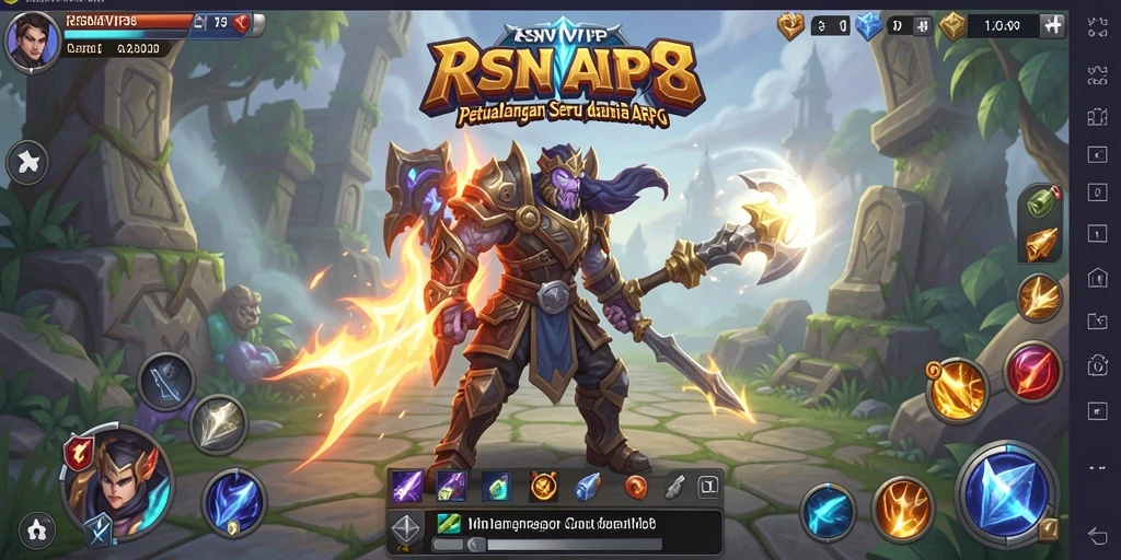 Tangkapan layar RSNVIP8 menampilkan aksi pertempuran yang intens dalam dunia ARPG.