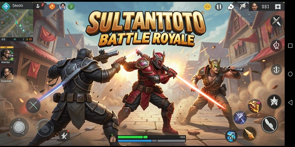 Screenshot menampilkan aksi seru gameplay Battle Royale SULTANTOTO.
