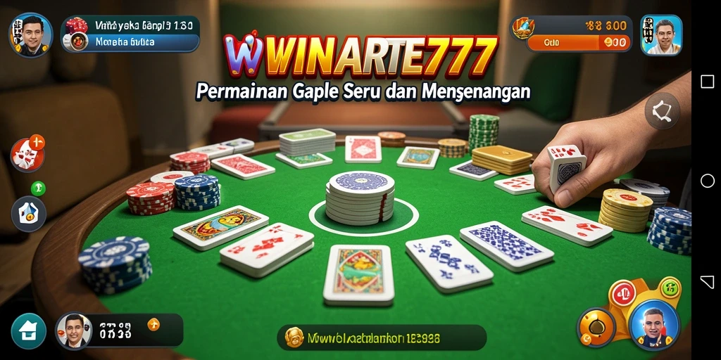 Skrinsot gameplay WINRATE777 menampilkan aksi permainan Gaple yang dinamis.